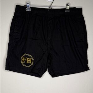 Black Men Shorts with Gold Logo